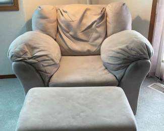 Oversized Microfiber Chair And Ottoman