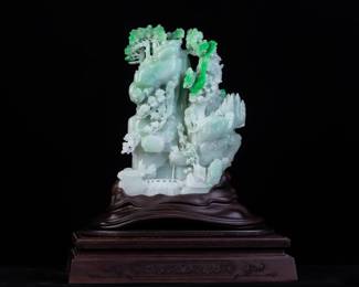 Lot JD815 Jadeite Jade Mountain CarvingGIA