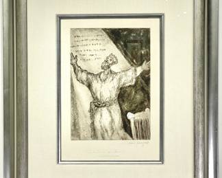 Lot 160 Original Marc Chagall Etching Cantique de David