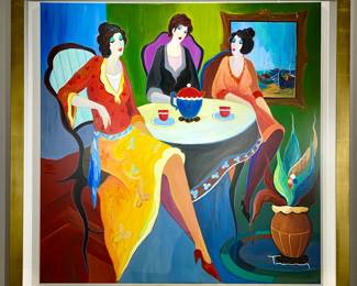 Lot 212 Original Itzchak Tarkay Oil Painting The entre amis
