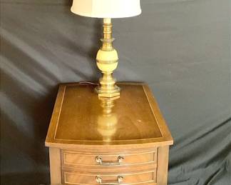 Mahogany Table With Lamp