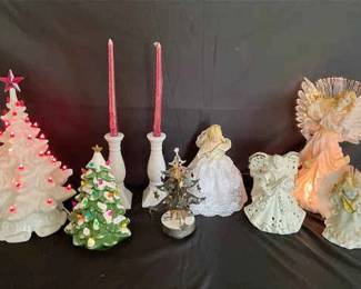 Ceramic Christmas Trees And Angels