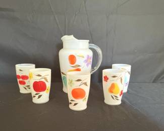 Vintage Fruity Pitcher Cups