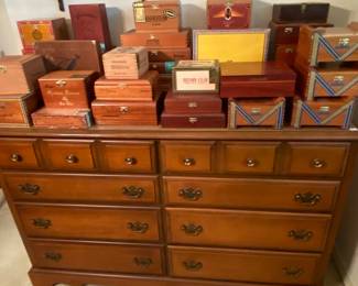 Assortment of High Quality Cigar Boxes, Maple Chest