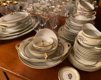 Noritake China, made in Japan, Nirvana, Gold trim water glasses