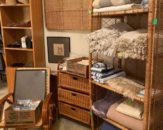 Wicker Etagere, Childs 3 drawer Cabinet and Chair