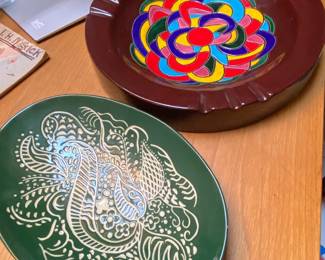 1960s pottery and ashtrays made by Cynthia Mirick