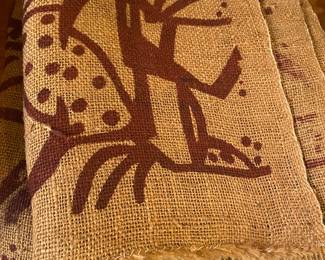 Old Burlap Textiles, stamped