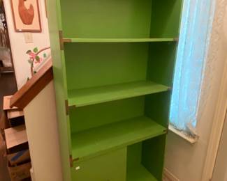 Mid-Century Green Champagne Bookcase