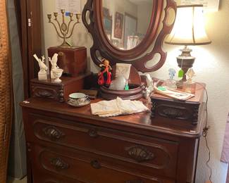 Antique Cherry Dresser with Mustache handles
