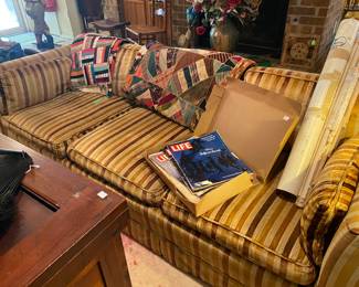 1960s Velvet Striped Sofa
