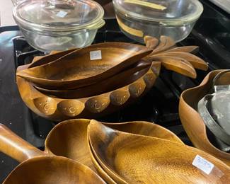 Vintage Wooden Bowls and Serving Pieces