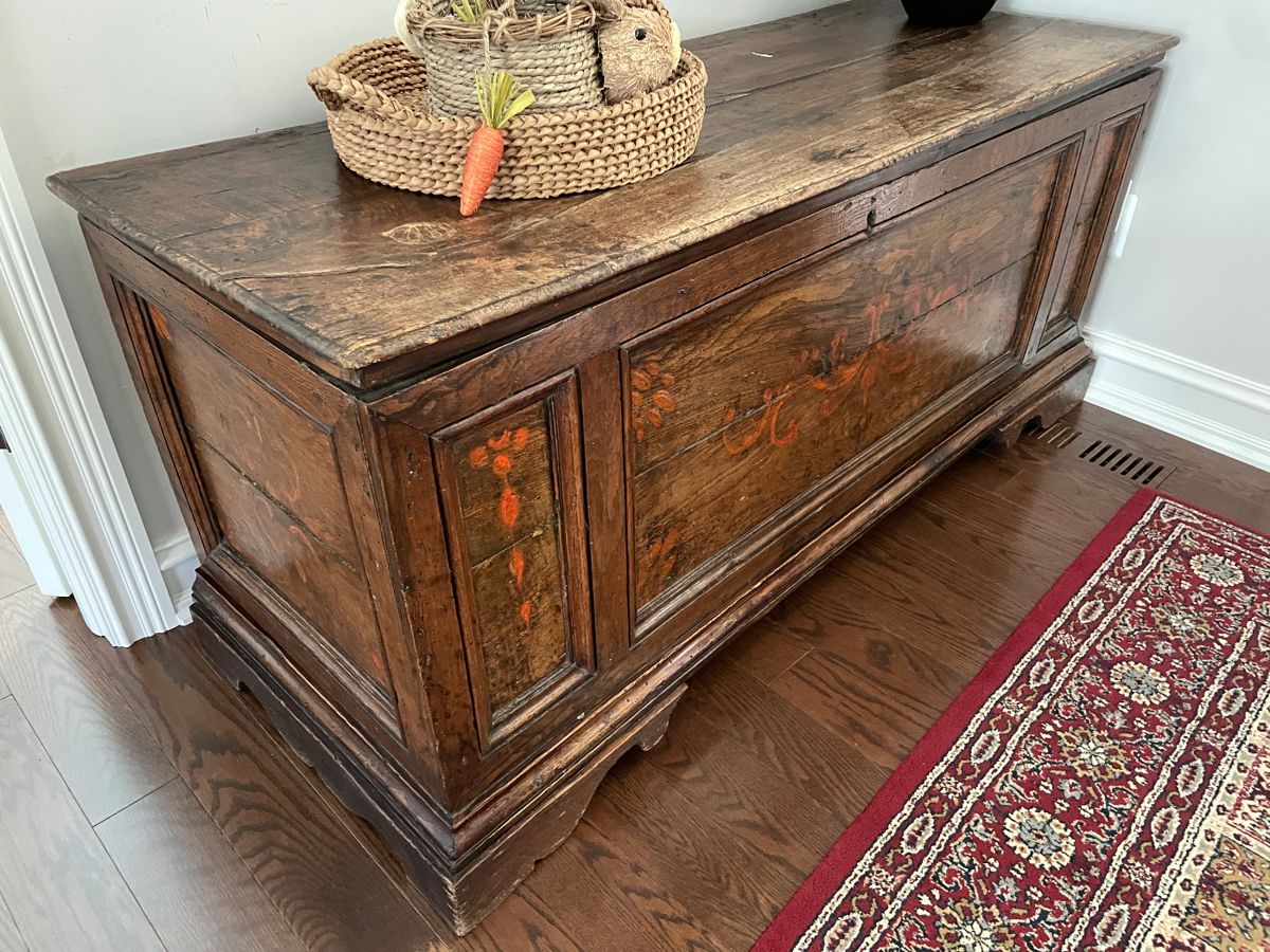 Italian storage chest - late 17th century (64" x 23" x 27")
