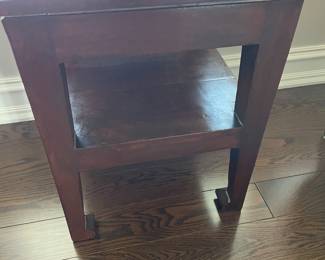 Indonesia wood side table with lower tier (17.75" x 18" x 21.75)