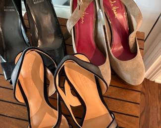 Women’s shoes 8 1/2 and 9 M: Halston,  Bagley Mishka, Stewart, Weitzman, and Cole Haan