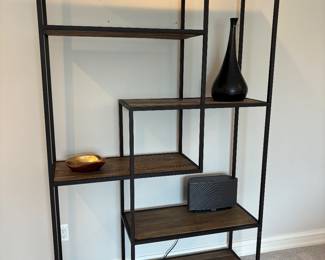 Wood and metal 5-tier shelving unit (50" x 16" x 82")