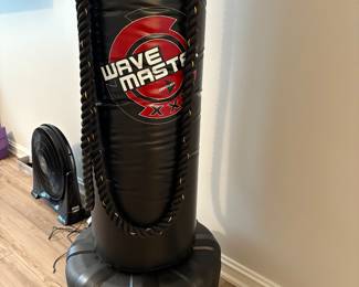 Wave Master black kickboxing bag with base