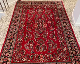 100% Wool handmade hand tied fringe rug