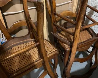 4 cane-seat dining chairs - (more photos to come)