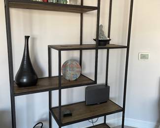 Wood and metal 5-tier shelving unit (50" x 16" x 82")
