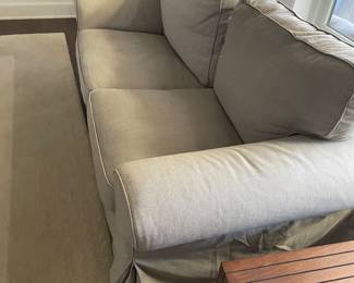 Another view of the Slip covered couch - ivory (71" x 33" x 29") - matched set of 2 available