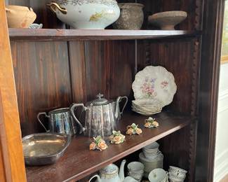 French Antique Porcelain Limoges - Picor Reserve - "Fougere Limousine" and tea set