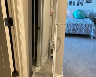 Floor mirror - white with lower drawer