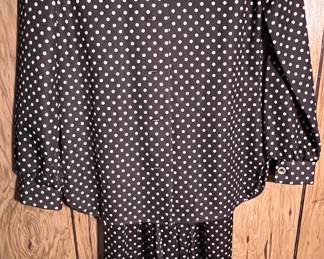 BLACK DOTTED SKIRT AND BLOUSE