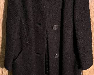 BOUCLE SWING COAT WITH MINK COLLAR