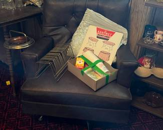 MID CENTURY VINYL CHAIR