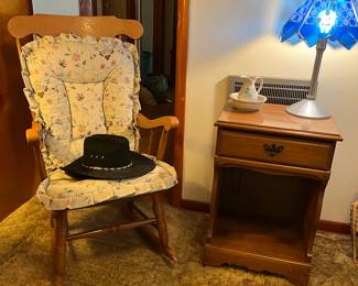 MAPLE ROCKER AND NIGHT STAND
