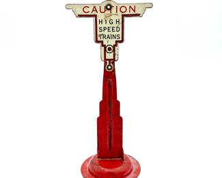 High Speed Train Sign O Gauge. Tin Litho.