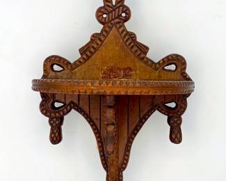 Victorian Carved Wood Wall Shelf
