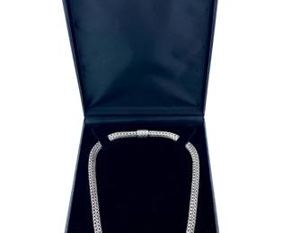 John Hardy Diamond Pendant 925 Silver Necklace w/ 18k Yellow Gold Accents