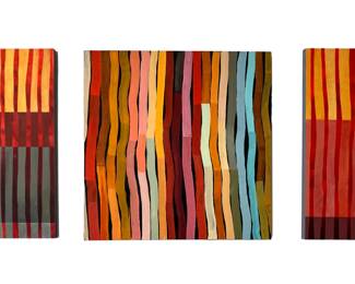 Jan Davies - Longstitch series, set of 3 - acrylic on wood panel