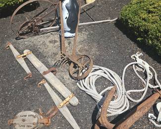 Many antique metal items