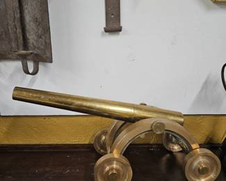Solid Brass and Bronze cannon statue