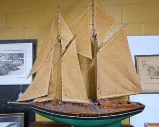 2 mast schooner wood boat replica