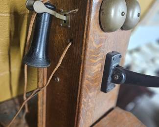 Another view of wall telephone antique