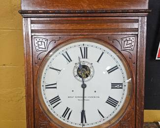 Self Winding Clock Co. New York antique wood mantel clock