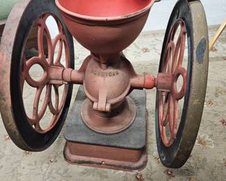 Antique vintage cast iron coffee bean grinder