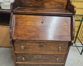 Oak Secretary Desk drop down top