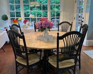 Colony 60” round table & six chairs 