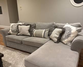 Pottery Barn performance suede sofa with queen size sleeper
