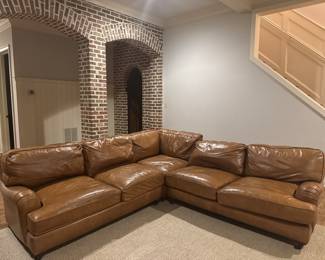Restoration Hardware leather Cloud sectional sofa