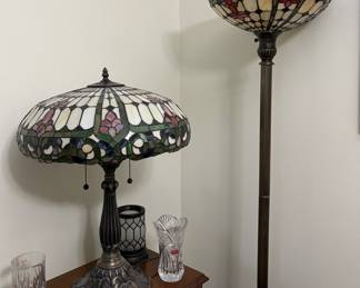 Tiffany Style Floor & Table Lamps Throughout The House 