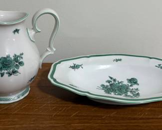 Rosenthal Green Bloom Chippendale Oval Platter Bahnhof Germany 08 Rob U.S & Pitcher