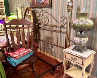 King Size “Brass” Bed - Wood Rocker
