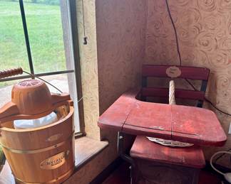 Vintage School Desk - Ice Cream Churn