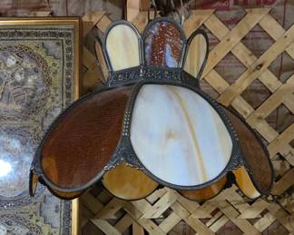 Slag Glass Light Fixture